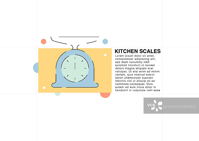 厨房鳞片彩色线图标图片素材