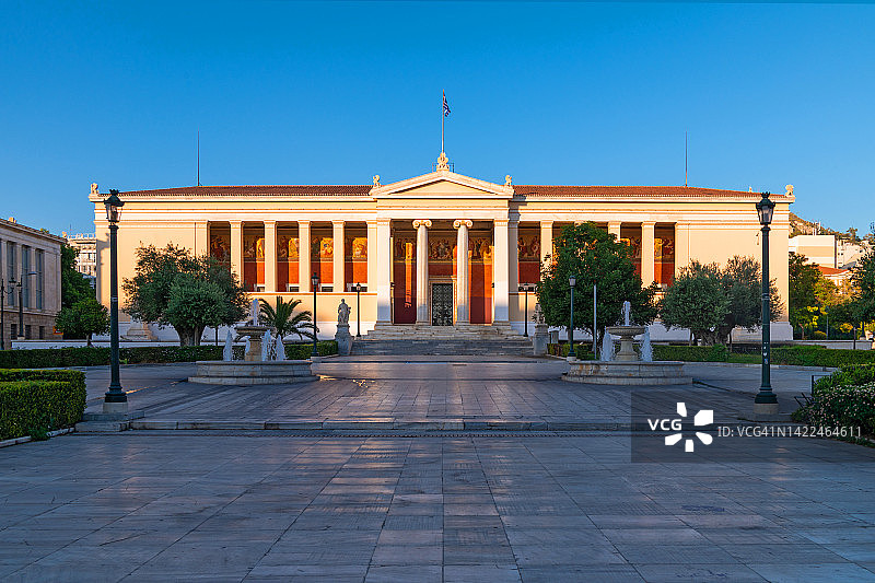 希腊雅典大学的建筑图片素材