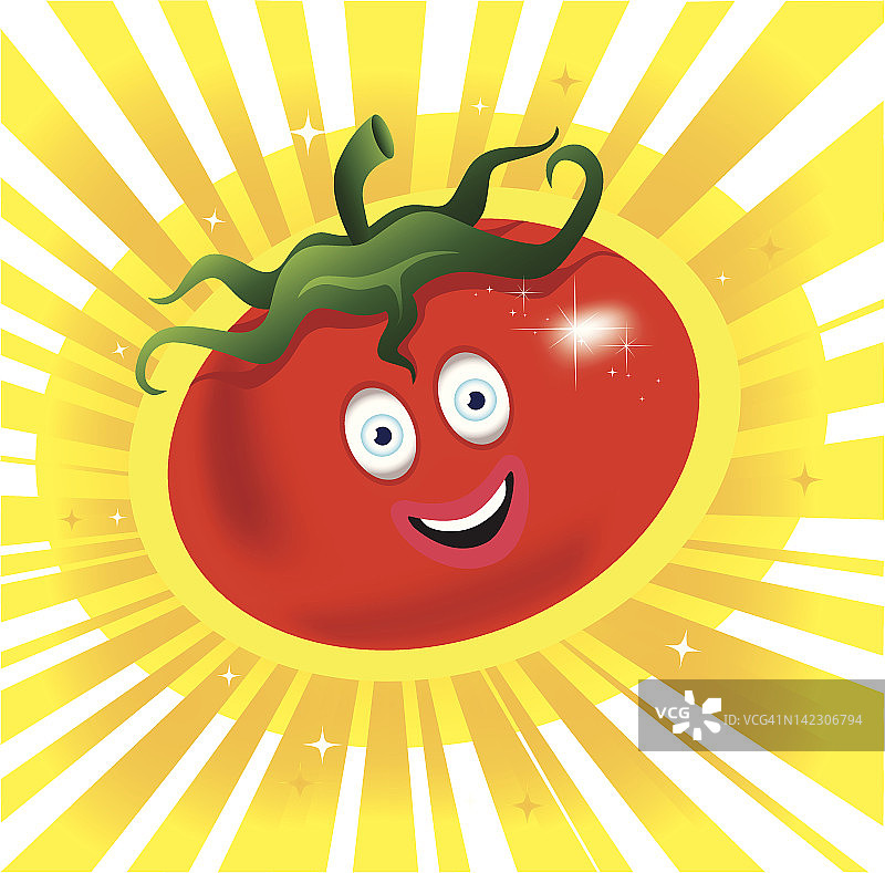 一个快乐的番茄的插图图片素材