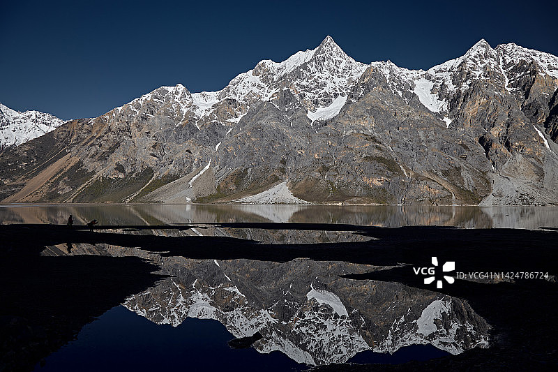 西藏的雪山和雪湖图片素材