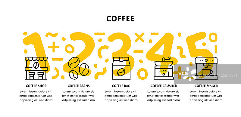 咖啡的信息图表设计图片素材