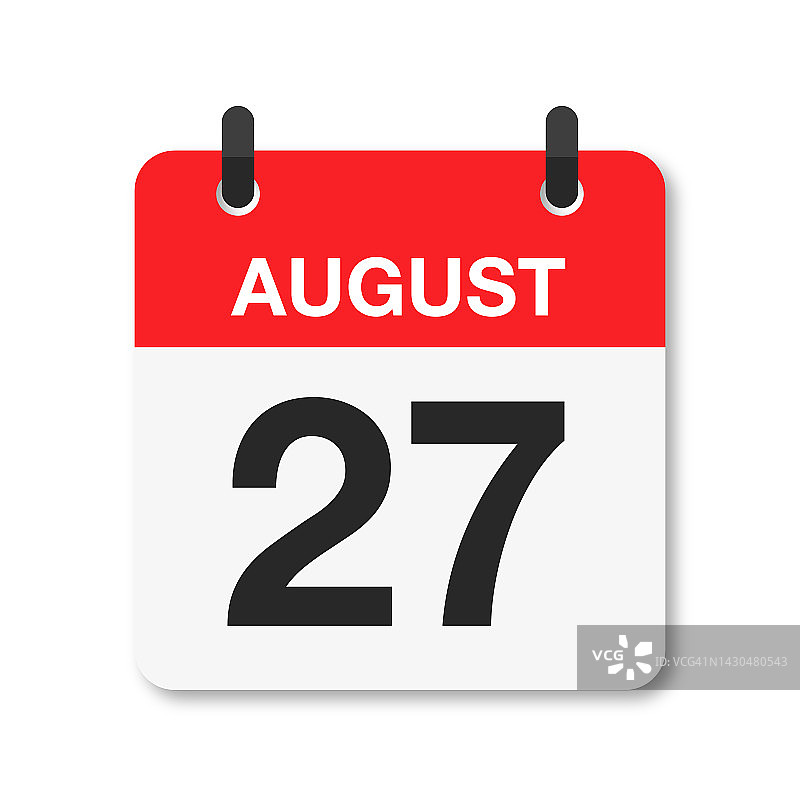 8月27日-每日日历图标-白色背景图片素材