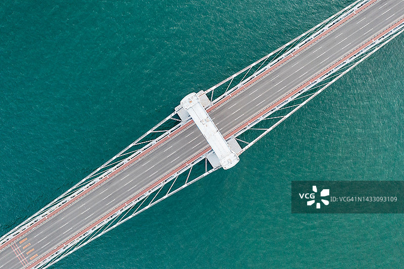 跨海大桥鸟瞰图图片素材