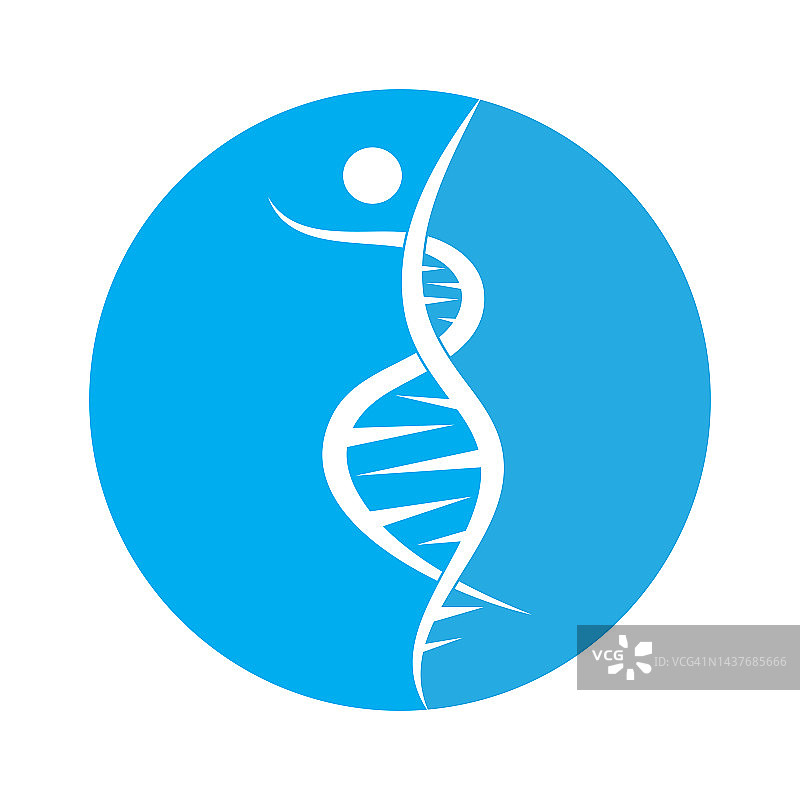 人类DNA标志图标设计矢量图片素材