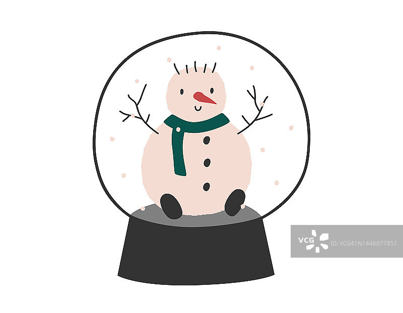 雪球与雪人插图图片素材