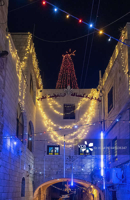 耶路撒冷老城的圣诞装饰图片素材
