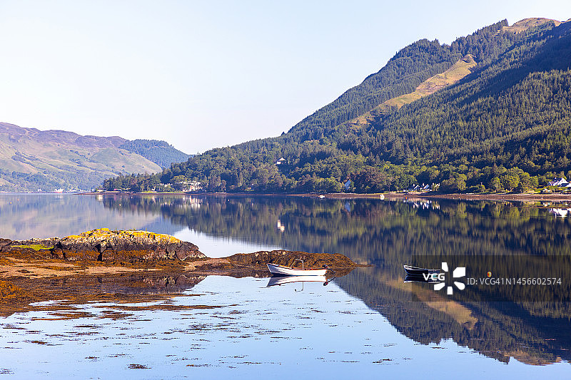 杜奇湖景观，苏格兰，英国图片素材