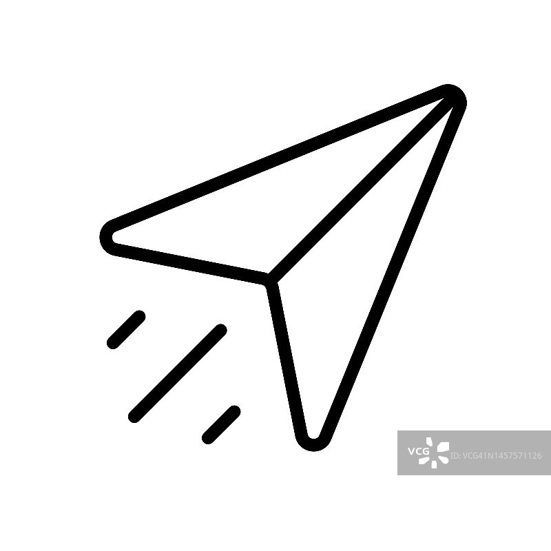 发送电子邮件。飞纸飞机。向量。图片素材