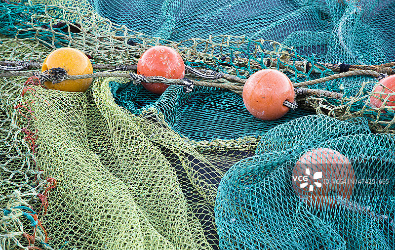渔网和浮子的近景图片素材