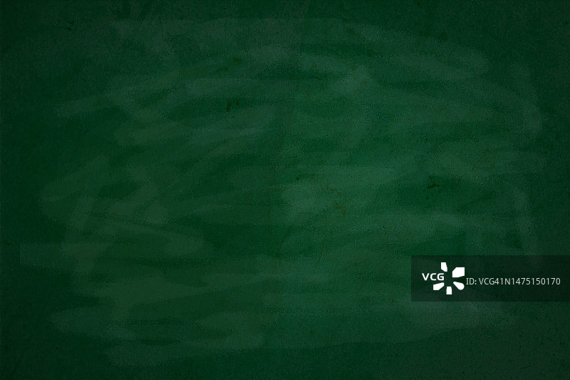 绿色黑板纹理的学校展示背景。粉笔痕迹擦除与复制空间添加文本或图形设计垃圾背景。绿色板。深绿色的墙壁背景。教育的概念。图片素材