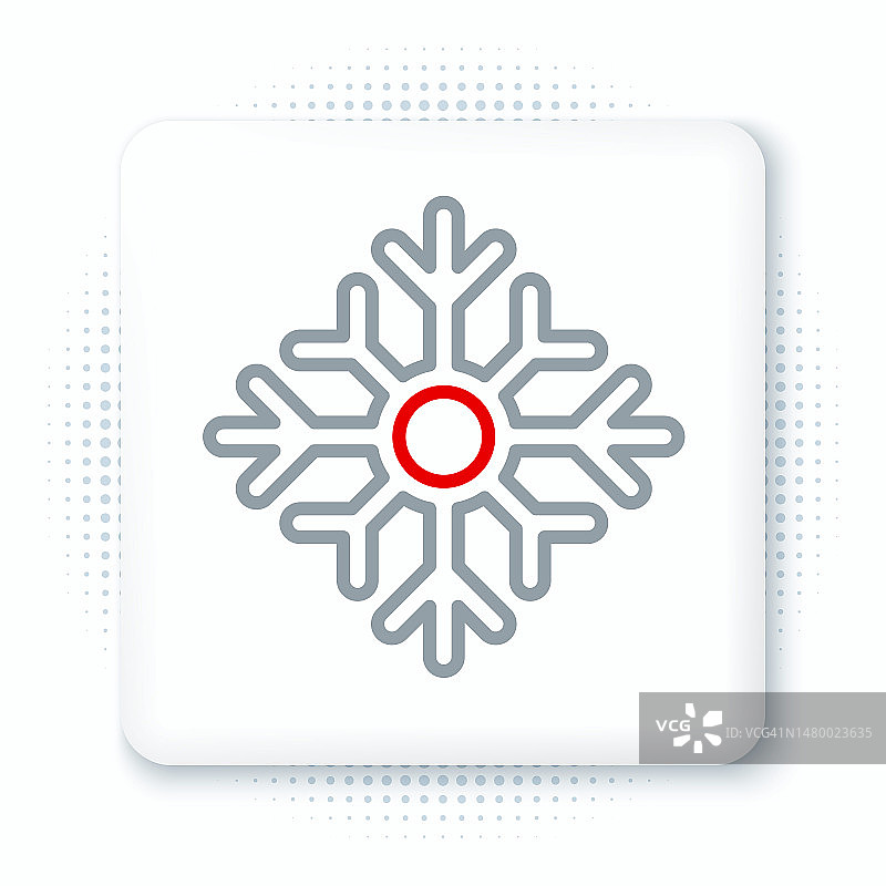 线雪花图标孤立在白色背景。圣诞快乐，新年快乐。彩色轮廓概念。向量图片素材