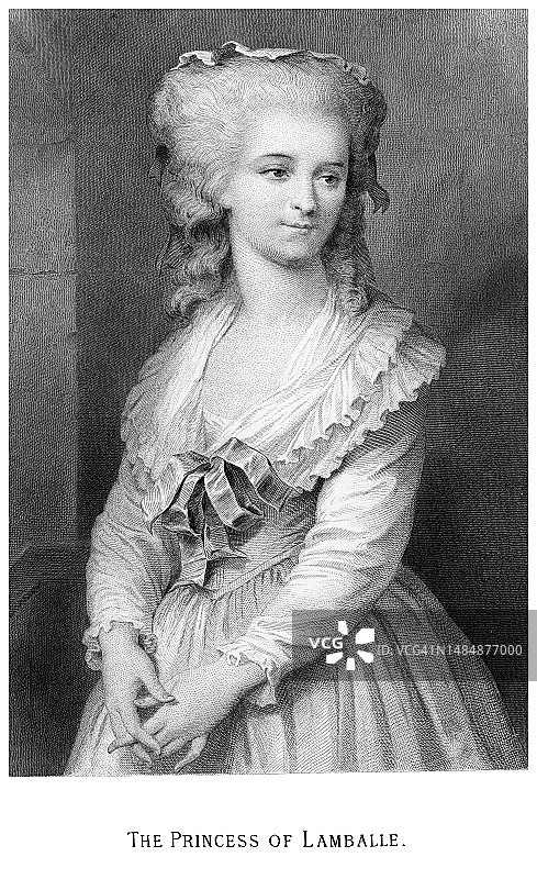 玛丽·萨沃伊的玛丽·塞姆斯·路易丝的肖像，兰巴勒公主图片素材