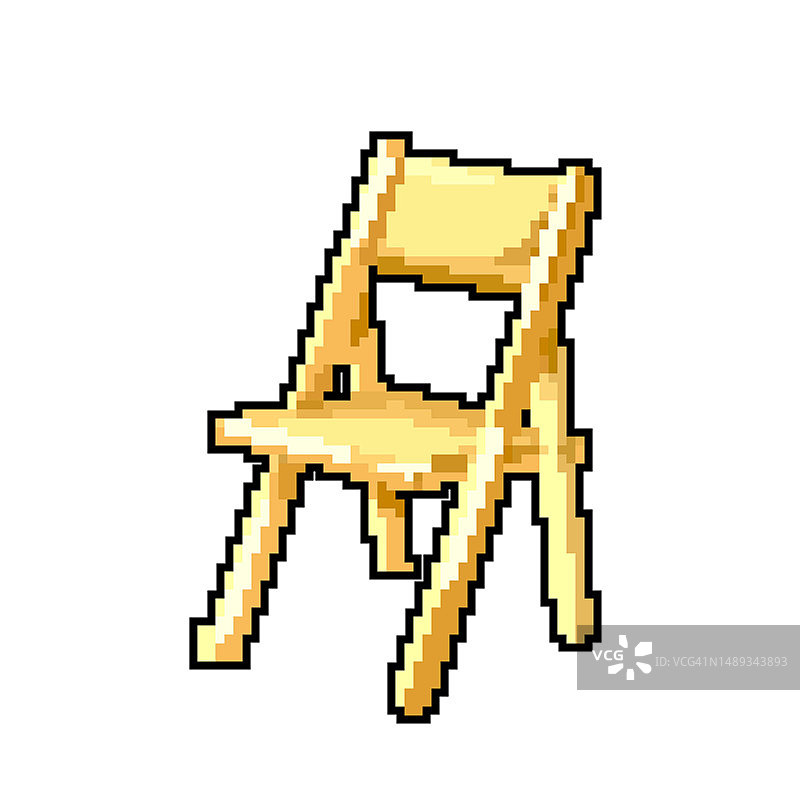 家具折叠椅游戏像素艺术矢量插图图片素材