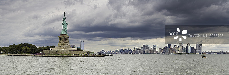 纽约自由岛的天际线图片素材