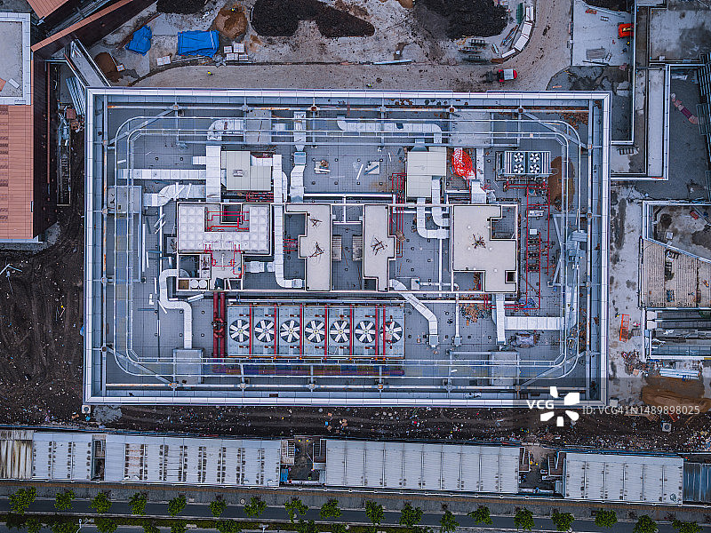 建筑工地鸟瞰图，上海，中国图片素材