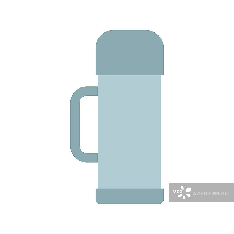 真空保温瓶图标。用于冷热饮料的密封热水瓶。图片素材