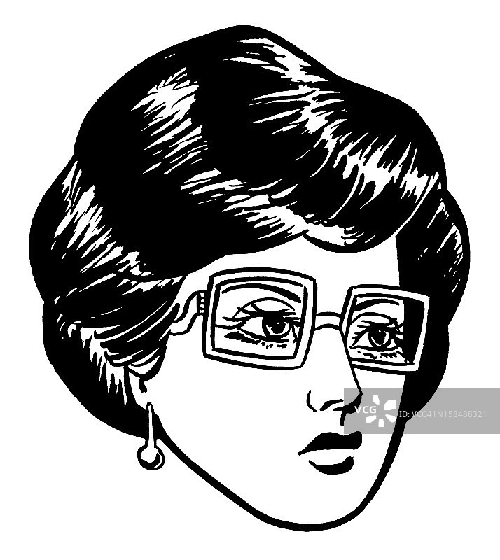 近距离的黑发女人戴眼镜图片素材