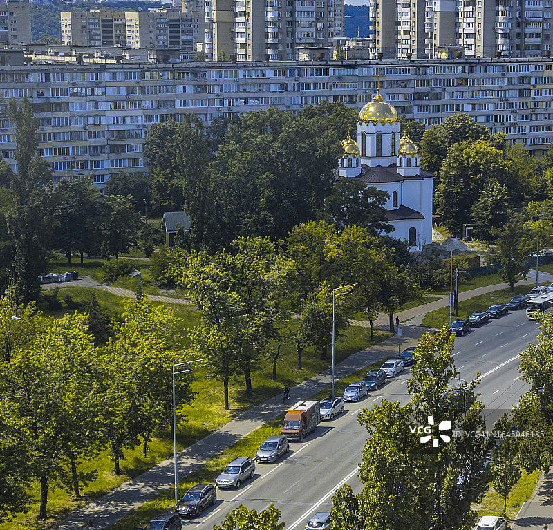 基辅市居民区的东正教教堂图片素材