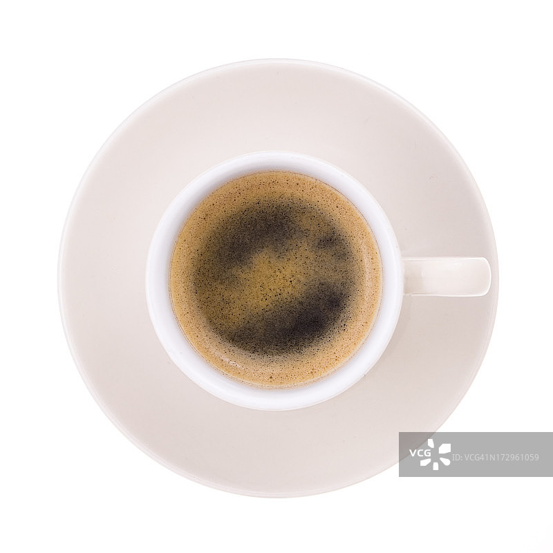 一杯美味的浓缩咖啡孤立在白色的背景图片素材