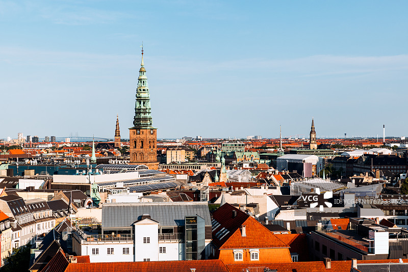 丹麦哥本哈根老城的鸟瞰图图片素材