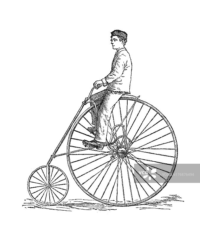 1880年的自行车流行。图片素材