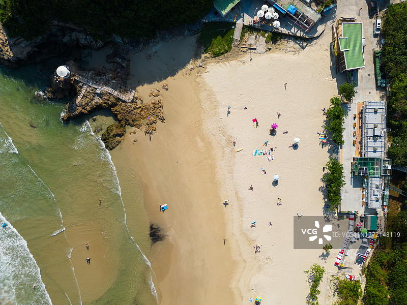 俯瞰香港大浪海滩图片素材