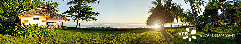 以印尼巴厘岛为代价的日出平房度假村图片素材