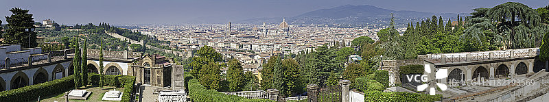全景俯瞰佛罗伦萨地标托斯卡纳的屋顶意大利城市景观图片素材