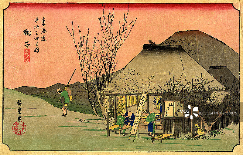 Hiroshige的日本木版版画图片素材