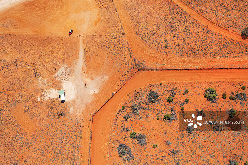 卡梅伦角和澳洲野狗围栏澳大利亚内陆空中图片素材