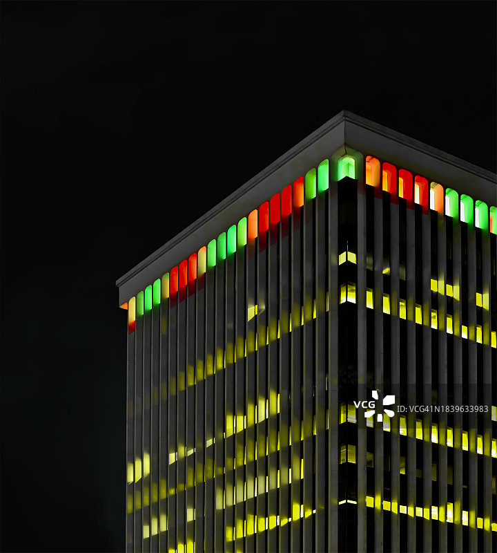 照亮的摩天大楼图片素材