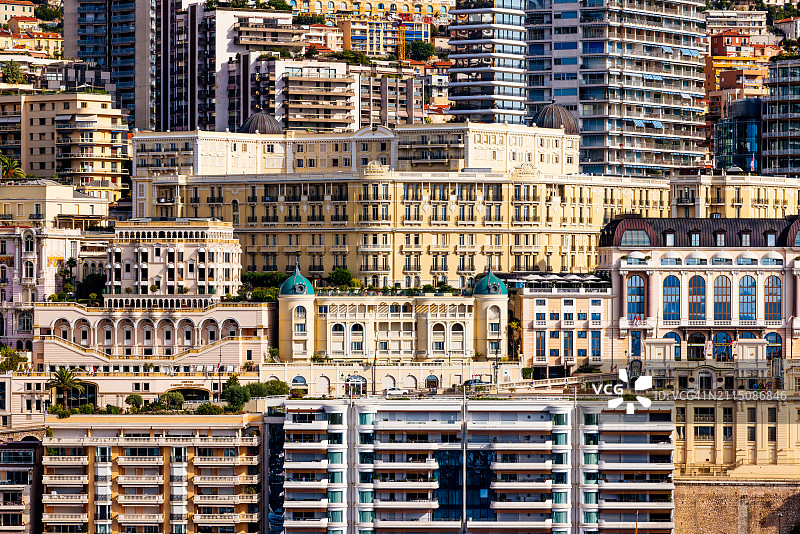 摩纳哥蒙特卡洛的豪华酒店和公寓楼图片素材
