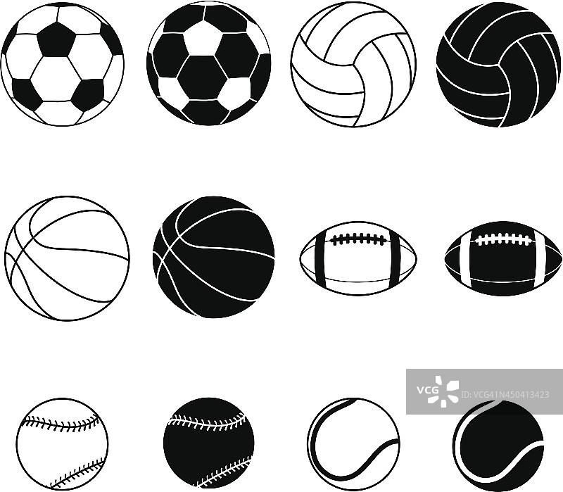运动球矢量插图的集合图片素材