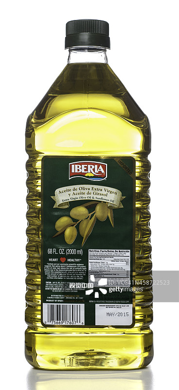 伊比利亚特级初榨橄榄油和向日葵油瓶图片素材