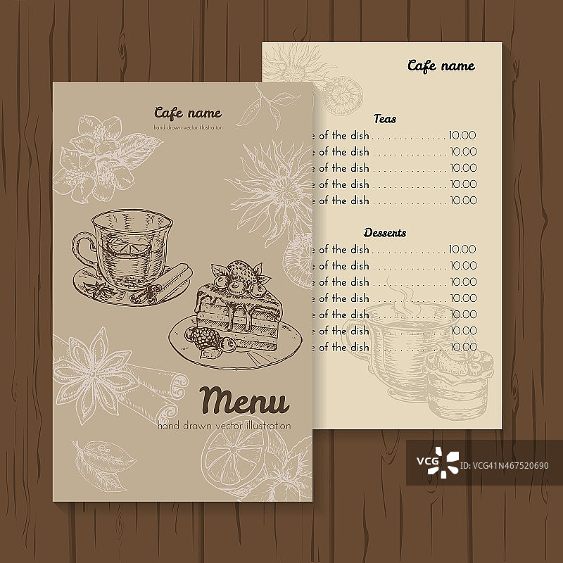 餐厅或咖啡馆菜单设计图片素材