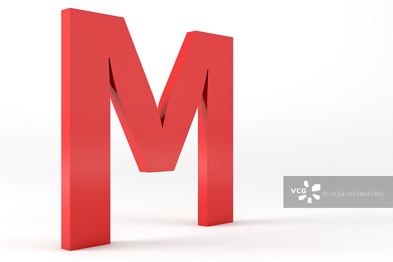 3D红色字母M图片素材