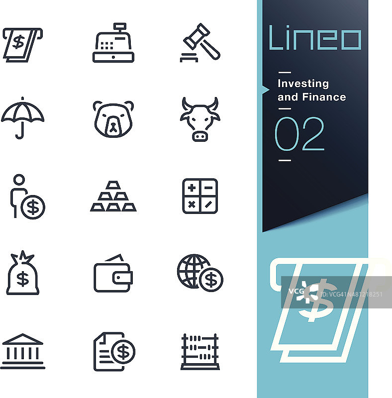 Lineo -投资和金融轮廓图标图片素材