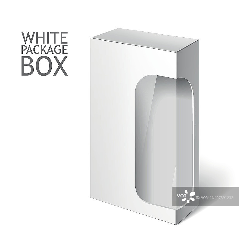 白色带窗包装盒。模型模板图片素材