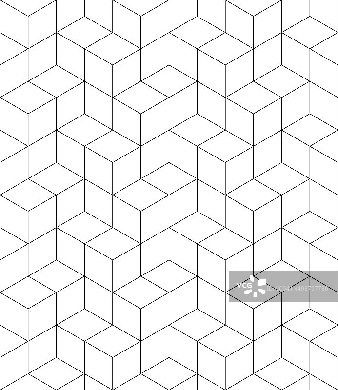 向量对比纹理无限模式与立方体，连续图片素材