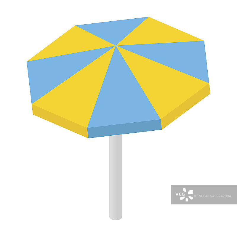 海滩遮阳伞等距3d图标图片素材