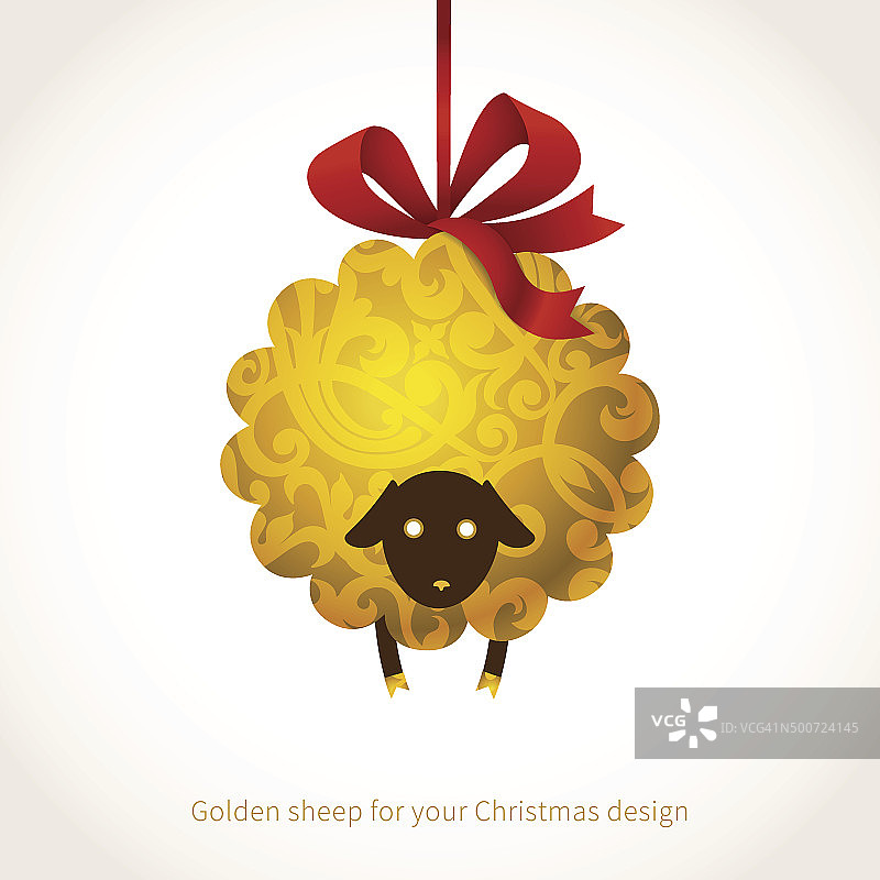 绵羊，2015年的象征。图片素材