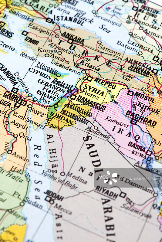 中东国家地图图片素材