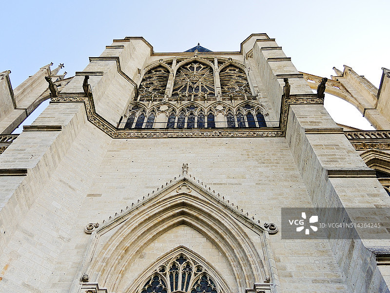 中世纪亚眠大教堂的正面图片素材