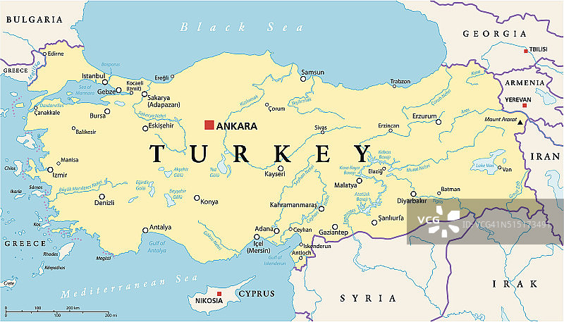 土耳其政治地图图片素材