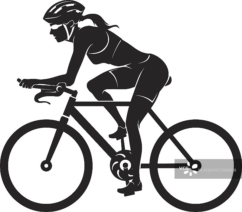女人骑自行车图片素材