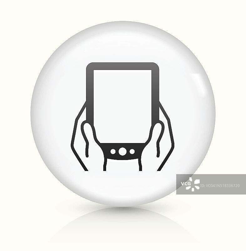 手板图标上的白色圆形矢量按钮图片素材