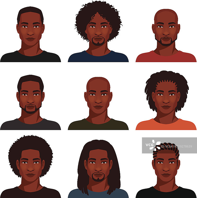 有各种发型的非裔美国人图片素材