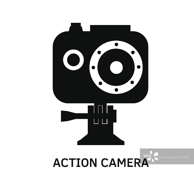 动作摄像机图标-黑色矢量视频摄像机符号图片素材