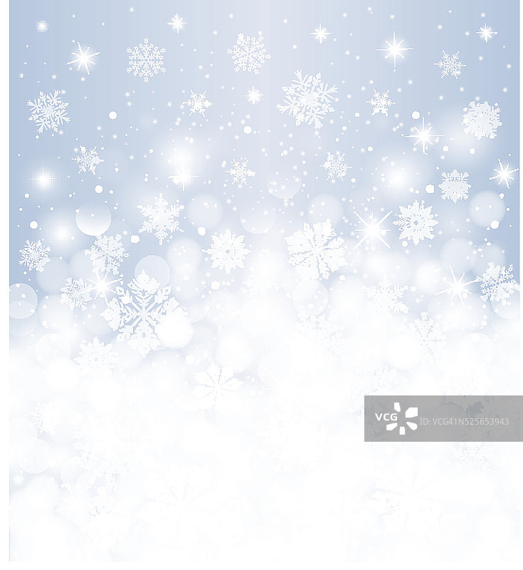 冬季背景模糊，白色和蓝色，与雪图片素材