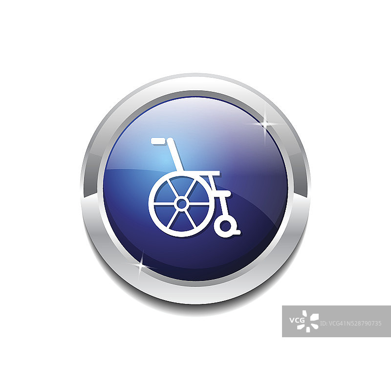 轮椅蓝色矢量图标按钮图片素材